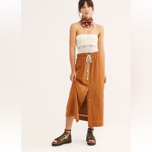 Xlah free people midi skirt button down size m